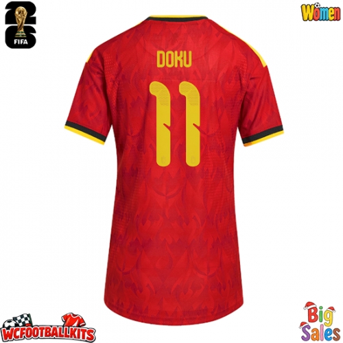 Belgium Jeremy Doku #11 Replica Home Stadium Shirt for Women World Cup 2026 Short Sleeve